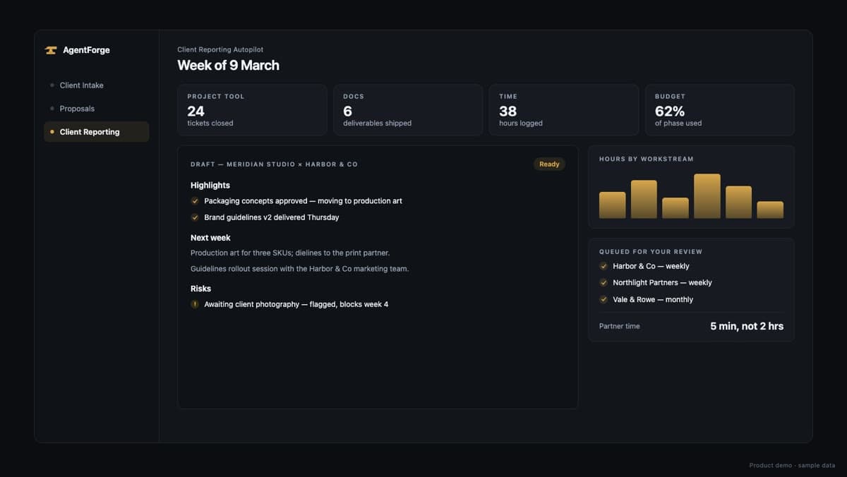 Client Reporting Autopilot — product demo with sample data
